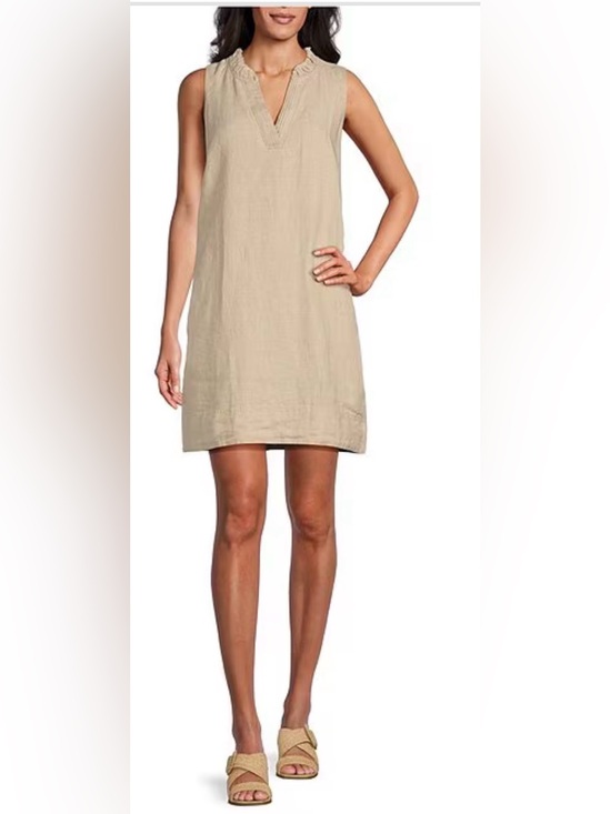 Tommy Bahama Dresses & Skirts - Tommy Bahama Beige Sleeveless V-Neck Mini Dress